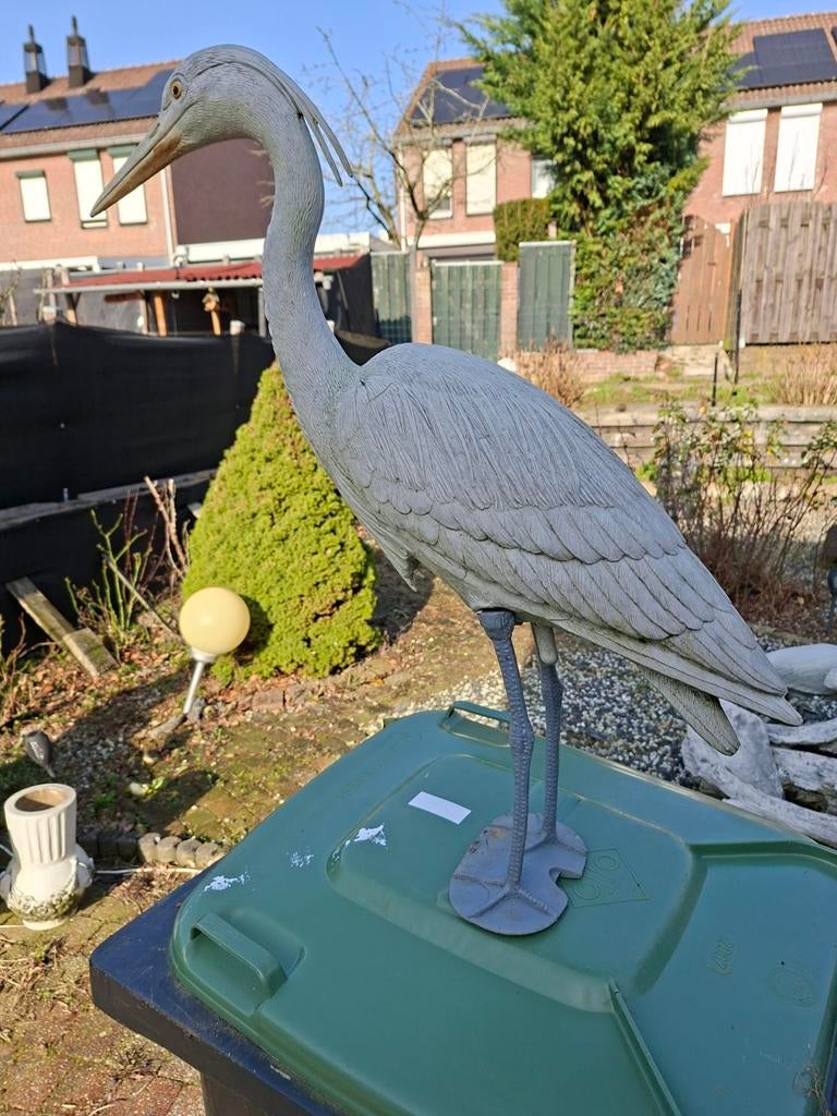 Tuinbeeld Reiger - Decoratief en Sfeervol, Tuin en Terras, Tuinbeelden, Ophalen, Gebruikt, Beton, Dierenbeeld