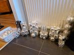 Zilveren en parelmoer glazen kerstballen, Diversen, Kerst, Ophalen, Zo goed als nieuw