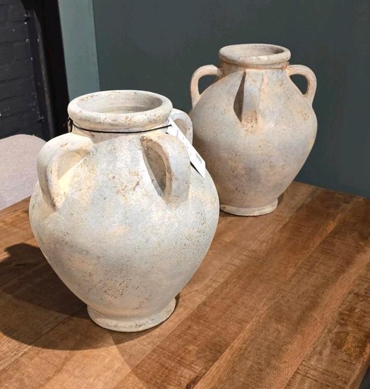 Showroommodel keramische potten | lichtblauw, Tuin en Terras, Bloempotten, Nieuw, Aardewerk, Minder dan 25 cm, Rond, Ophalen