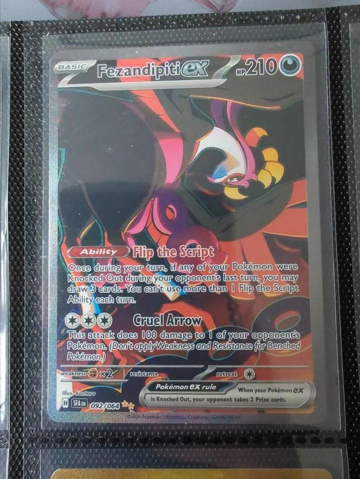 Fezandipiti EX SIR, Hobby en Vrije tijd, Verzamelkaartspellen | Pokémon, Zo goed als nieuw, Ophalen of Verzenden