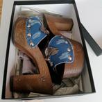 Giuseppe Zanotti nieuwe clogs sandalen denim + eagle 38 tnc, Blauw, Nieuw, Giuseppe Zanotti, .