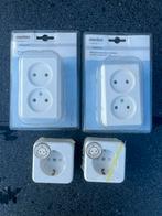 Opbouw Stopcontacten Set - 2x Enkel, 2x Dubbel, Ophalen of Verzenden, Nieuw, Stopcontact