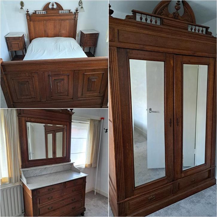 Antieke Slaapkamer Set, Antiek en Kunst, Antiek | Meubels | Bedden, Ophalen