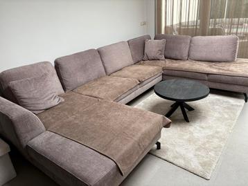 Grote Hoekbank - Stof - 1 jaar oud - kleur taupe beschikbaar voor biedingen