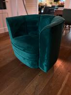 Dutchbone Velvet Draaifauteuil Groen, Huis en Inrichting, Ophalen, Zo goed als nieuw, Stof, 75 tot 100 cm