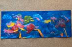 abstract kunstwerk "bloei in de bergen" 22x60cm, Antiek en Kunst, Ophalen of Verzenden