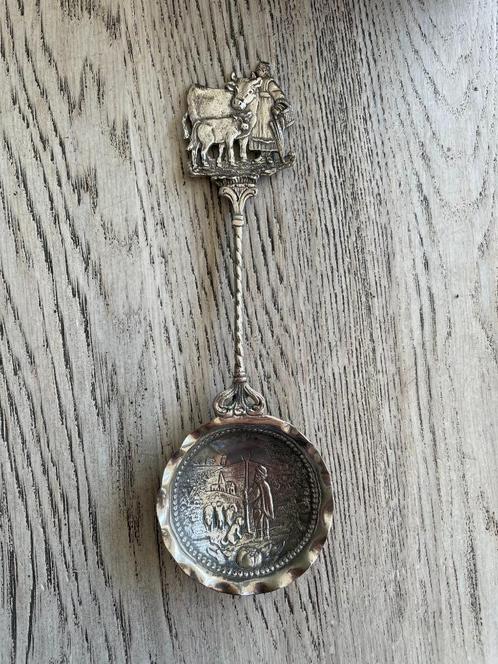 Zilveren lepel met een herders tafereel (Duits), Antiek en Kunst, Antiek | Goud en Zilver, Zilver, Verzenden