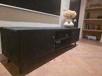 Zwart ruw mangohout tv meubel, Ophalen, Minder dan 50 cm, Nieuw, Minder dan 100 cm