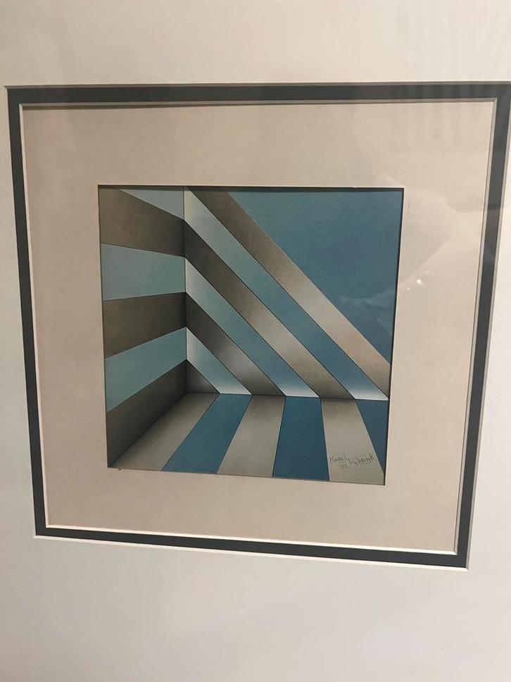 Karel Lijbrink Metafysische linker hoek compositie, Antiek en Kunst, Kunst | Schilderijen | Abstract, Ophalen of Verzenden