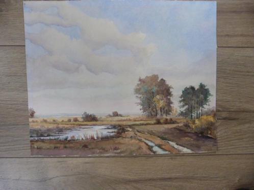 Corn. van Es ( XX - eeuw ) - Landschap, Antiek en Kunst, Kunst | Overige Kunst, Ophalen of Verzenden