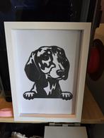 Hond in lijst, Ophalen of Verzenden, Hout, Minder dan 50 cm