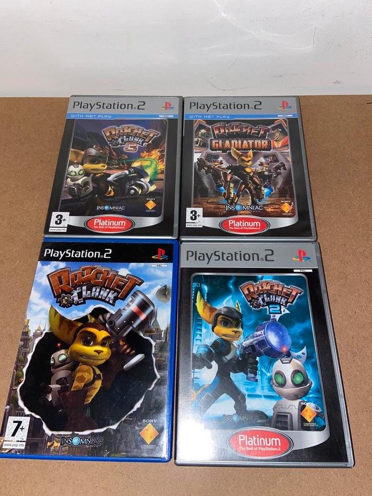 Playstation 2 - Rachet & Clank - Deel 1 t/m 4, Spelcomputers en Games, Games | Sony PlayStation 2, Zo goed als nieuw, Avontuur en Actie