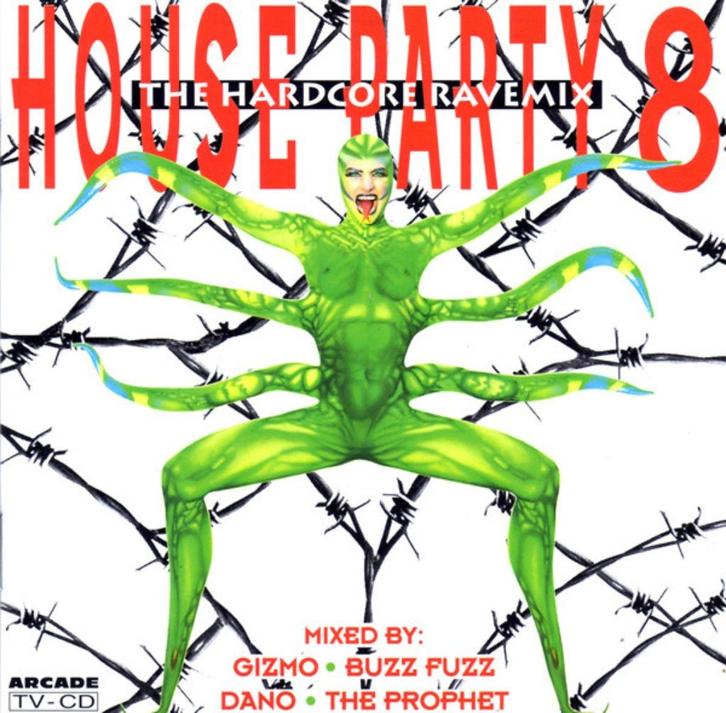 1828 - HOUSE PARTY 8 - THE HARDCORE RAVEMIX - NIEUW, Cd's en Dvd's, Cd's | Dance en House, Nieuw in verpakking, Techno of Trance