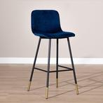 Bronx71 velvet barkruk mikky blauw, 1 kruk, Ophalen, Nieuw, 90 cm of meer