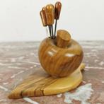 Vintage setje cocktailprikkers in houten appel, Huis en Inrichting, Valkenswaard, Info@flashbackfurniture.nl, Flashback Furniture