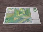 Misdruk biljet 5 gulden 1973 Vondel, verschoven watermerk, Postzegels en Munten, Bankbiljetten | Nederland, Ophalen of Verzenden