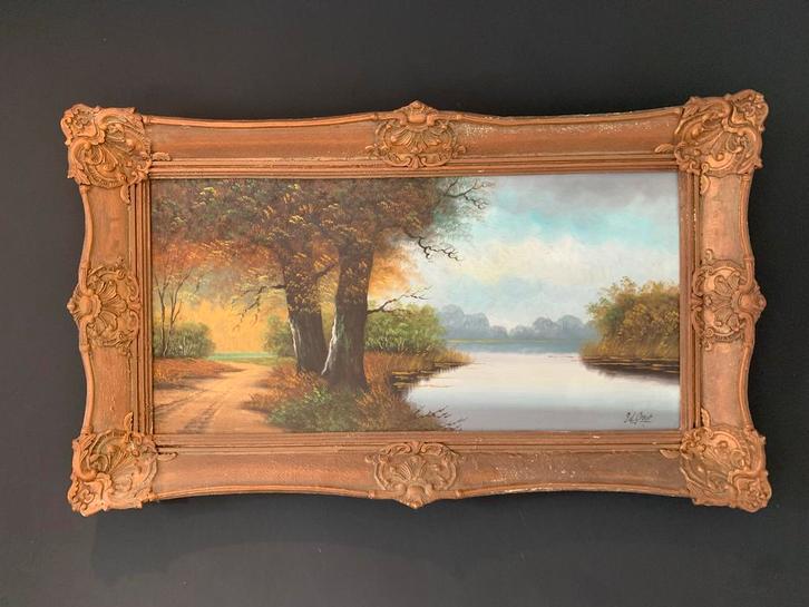 Landschapsschilderij J. de Groot, Antiek en Kunst, Kunst | Schilderijen | Klassiek, Ophalen