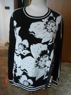 Monari trui zwart/wit bloem maat 42, Kleding | Dames, Truien en Vesten, Monari, Zwart, Maat 42/44 (L), Ophalen of Verzenden