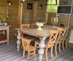 6 Eethoek stoelen Teakhout, Huis en Inrichting, Stoelen, Ophalen, Bruin, Zo goed als nieuw, Eén