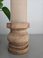 Landelijke houten kandelaar z.g.a.n., Ophalen of Verzenden, Zo goed als nieuw, Hout, Kandelaar