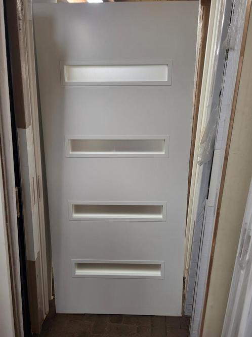 93x211,5cm binnendeur opdek L ral9010 mat glas XC9, Doe-het-zelf en Verbouw, Deuren en Horren, Nieuw, Binnendeur, 200 tot 215 cm