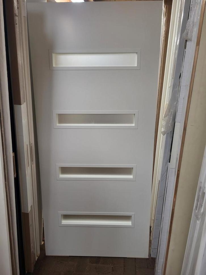 93x211,5cm binnendeur opdek L ral9010 mat glas XC9, Doe-het-zelf en Verbouw, Deuren en Horren, Nieuw, Binnendeur, 200 tot 215 cm