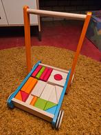 Loopkar met houten blokken, Kinderen en Baby's, Speelgoed | Houten speelgoed, Ophalen, Gebruikt, Duw- of Trekspeelgoed