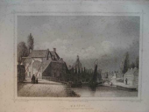 125 / Meppel     Staalgravure  1860, Antiek en Kunst, Kunst | Etsen en Gravures, Ophalen of Verzenden