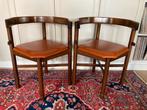 Vintage eetkamerstoelen  2 stuks, Ophalen, Gebruikt, Twee, Bruin