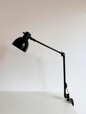 Vintage, industriële bureaulamp, klemlamp, Hala, jaren 60 beschikbaar voor biedingen