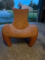 Leolux Balou fauteuil - Oranje leer, Huis en Inrichting, Fauteuils, Ophalen of Verzenden, Gebruikt, Leer, 75 tot 100 cm
