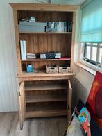 grenen kast met open en opbergdeel, Ophalen