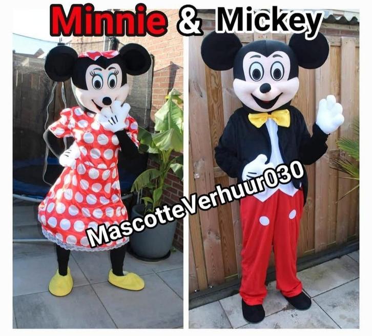 Minnie en mickey samen huren acteur kostuum pak mascotte, Hobby en Vrije tijd, Feestartikelen, Zo goed als nieuw, Versiering, Verjaardag