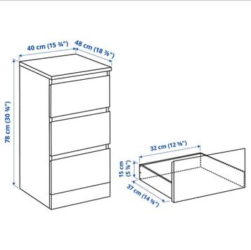 IKEA Malm ladekast met 3 lades - afbeelding 3