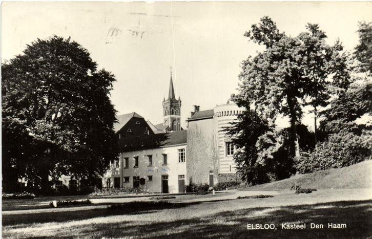 Elsloo, Kasteel Den Haam - gelopen, Verzamelen, Ansichtkaarten | Nederland, Ongelopen, Noord-Brabant, Voor 1920, Ophalen of Verzenden