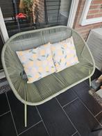 Groen tuinbankje, Tuin en Terras, Ophalen, Zo goed als nieuw, 2 zitplaatsen