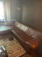 Leolux cognac leren bank, Ophalen, Gebruikt, Leer