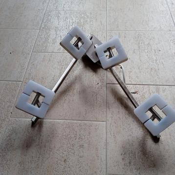 Mooie (Duitse) vintage plafondlamp met Vierkante Accenten beschikbaar voor biedingen