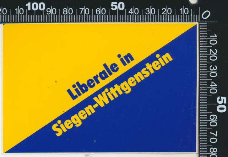 Sticker: Liberale in Siegen Wittgenstein, Verzamelen, Stickers, Zo goed als nieuw, Bedrijf of Vereniging, Ophalen of Verzenden