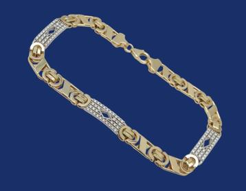 Lange 14 karaat Gouden Koningsarmband Armband Koningsschakel beschikbaar voor biedingen