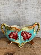 Antiek Franse barbotine jardinière-Art Nouveau majolica 1900, Antiek en Kunst, Antiek | Keramiek en Aardewerk, Ophalen of Verzenden