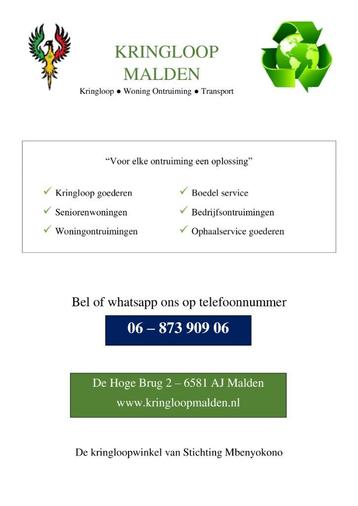 Professioneel en duurzaam ontruimd door Kringloop Malden beschikbaar voor biedingen