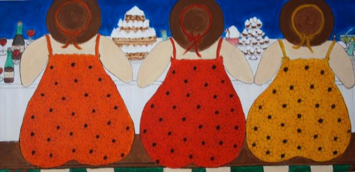Gezellig schilderij Dikke Dames 3 op een rij

30 x 60 cm, Antiek en Kunst, Kunst | Schilderijen | Modern, Ophalen