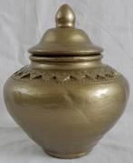 Urn Kleur Goud met reliëf ( Nieuw ), Huis en Inrichting, Woonaccessoires | Overige, Nieuw, Ophalen of Verzenden, Urn