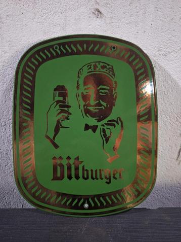Bitburger Emaille Reclamebord jaren 80 bitte ein bit  beschikbaar voor biedingen