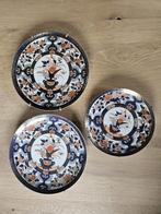 Japanse porseleinen sierborden set (3 stuks) Saji Fine China, Antiek en Kunst, Ophalen of Verzenden