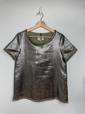 Diega zilveren lamé top metallic met geel maat M beschikbaar voor biedingen