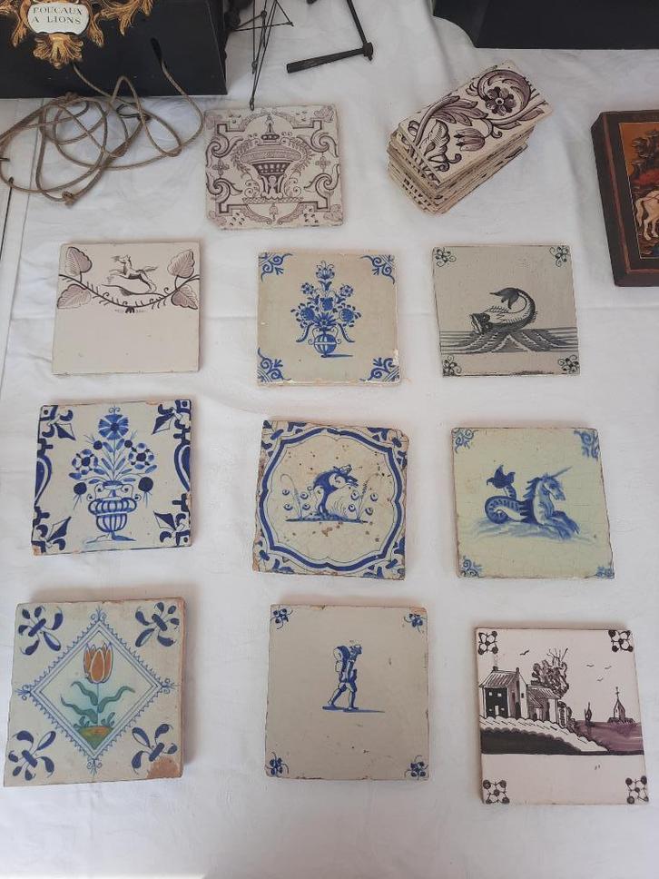 17de en 18de eeuwse tegeltjes, Antiek en Kunst, Antiek | Wandborden en Tegels, Ophalen of Verzenden