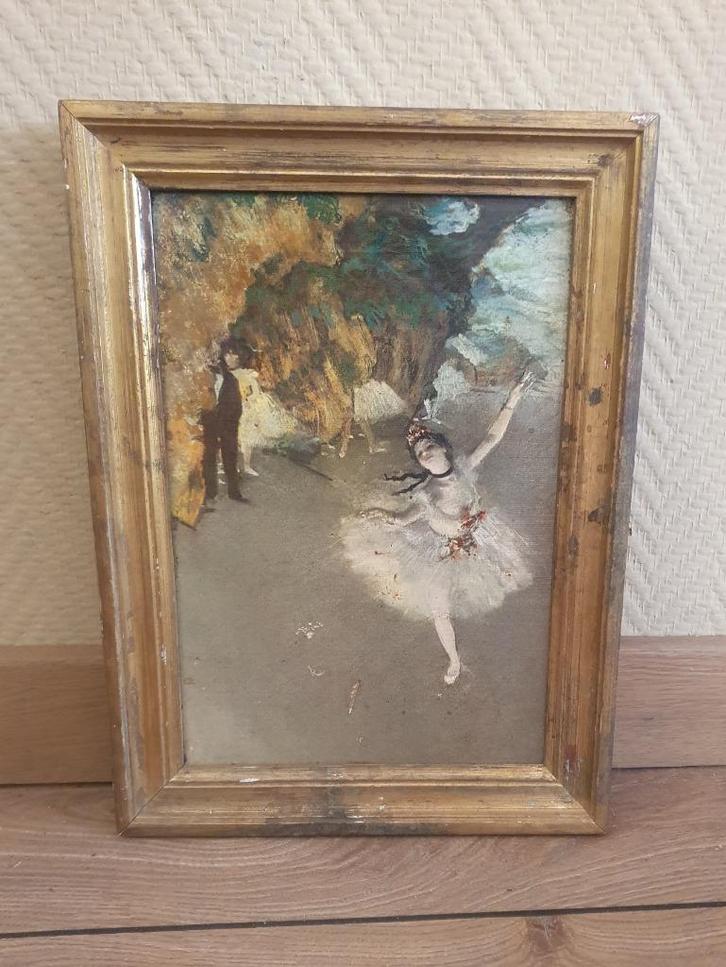 Prent van Edgar Degas – Ballerina (met gouden houten lijst), Antiek en Kunst, Curiosa en Brocante, Ophalen of Verzenden