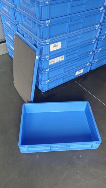 Zgan blauwe opslagbakken met klikdeksel , afm 60x40x13 cm beschikbaar voor biedingen